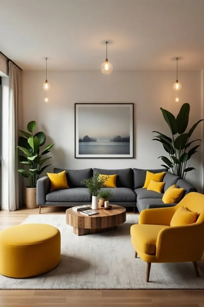 Home Interior Colour Combination Ideas That Match Modern Bathroom Designs 8 Grey and Yellow for Added Brightness
