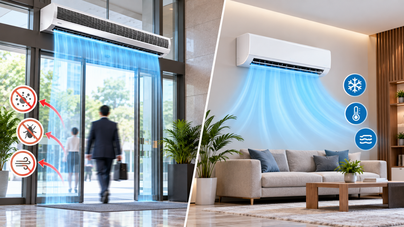 Blogs 37 Air Curtain vs. Air Conditioner: Differences, Uses, and Which One Should You Choose?